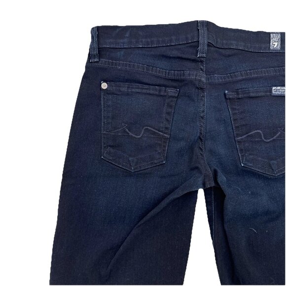 7 For All Mankind Shorts Woman’s Dark Navy Blue Wash medium Size 25 - Picture 4 of 8